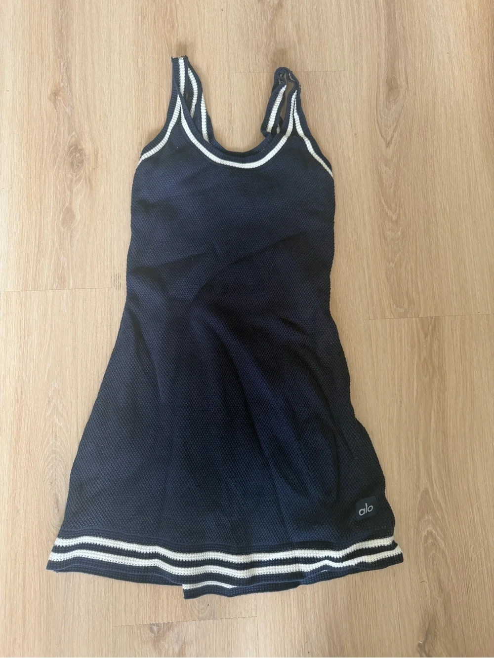 Alo navy blue Tennis Dress with White Trim